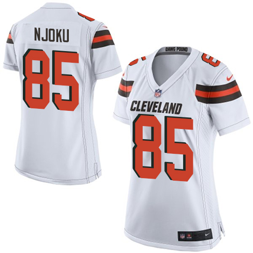 Nike Browns #85 David Njoku White Women's Stitched NFL New Elite Jersey
